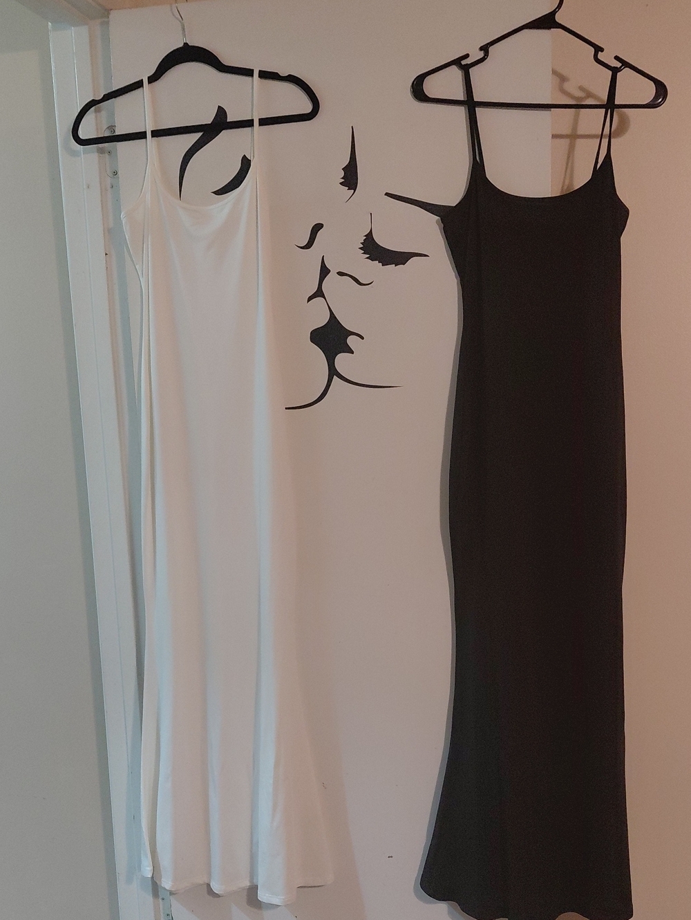 2 For $25..Women’s Slip Dress - Black and White Lightweight Satin Nightwear